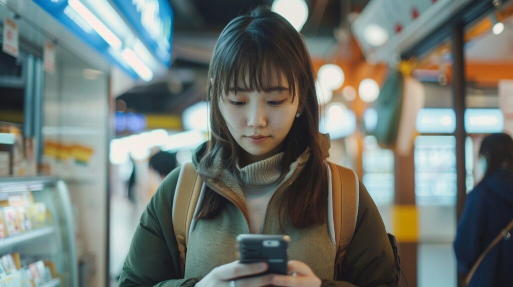 借り入れをする女性